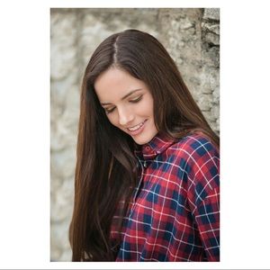 J.O.A. High-low Boyfriend-Style Flannel